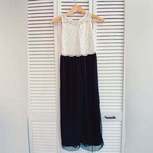 Girl’s black and white jumpsuit